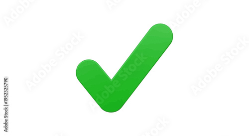 Green Check Mark Symbol, Success Approval, Positive Choice, Correct Option