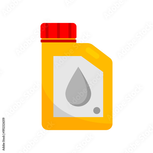 Yellow gallon oil fuel icon flat vector design