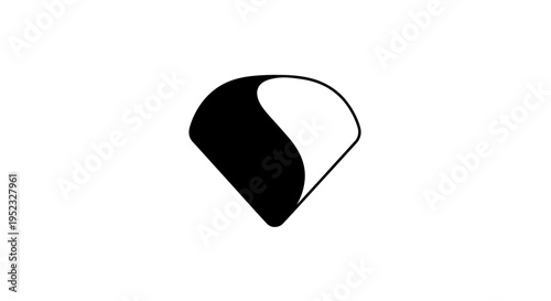 Black and white yin yang symbol on a white background