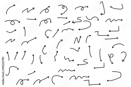 Collection of handwritten letters and symbols on a white background