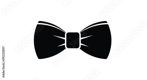 A simple black bow tie illustration on a plain white background