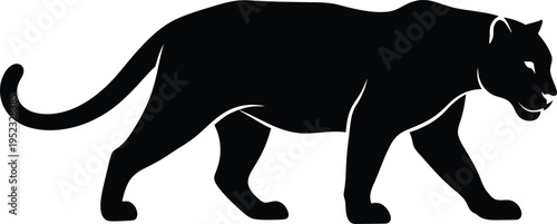 Black panther silhouette walking right