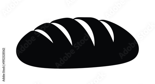 Simple black and white illustration of a loaf of bread