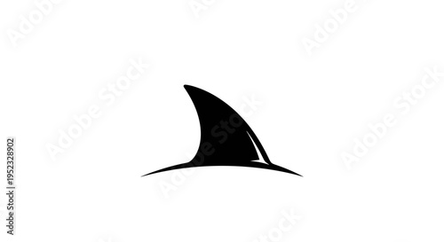 Black shark fin silhouette against a white background.