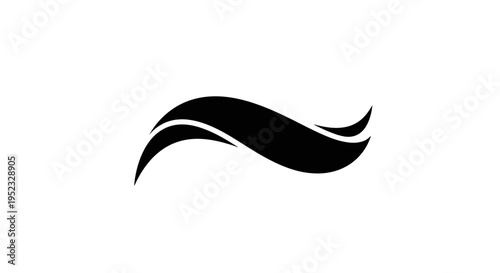 Black stylized eyebrow icon on a white background with smooth curves.