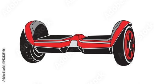 A colorful illustration of a modern two wheeled self balancing scooter
