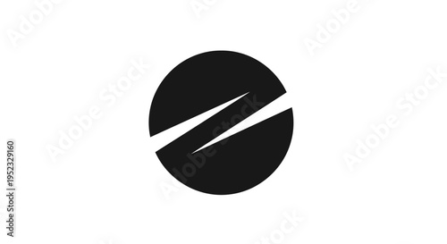 Black circle icon with a white diagonal line on a white background.