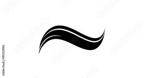 Graphic illustration of a black wavy line with white accents on a white background.