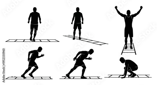 Agility Training: Athlete Performing Speed Ladder Drills for Fitness and Sports