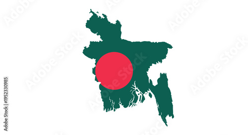The national flag of bangladesh featuring a red sun on a green field