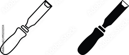 Two chisels with different handle designs and blade styles