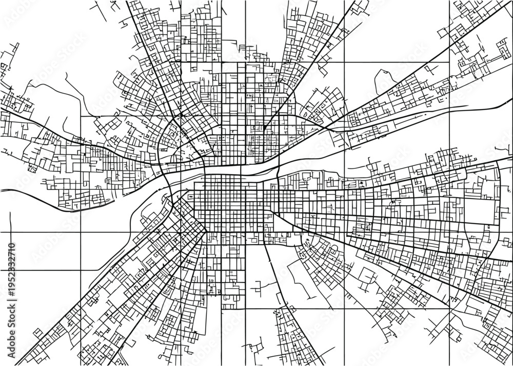 Obraz premium Abstract street grid layout vector