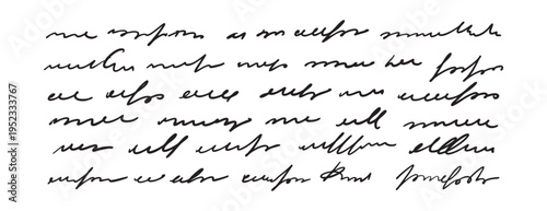 Unreadable handwriting text set. Abstract cursive script. Vintage handwritten patterns for creative design