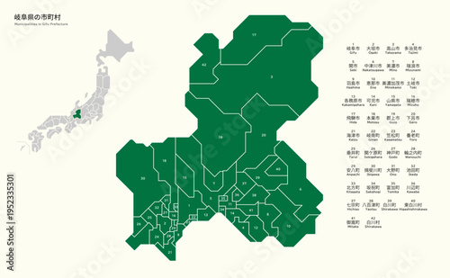 Municipalities in Gifu Prefecture 岐阜県の市町村