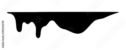 Horizontal Black Ink Melting Effect for Bottom Frame and Minimalist Decoration Vector.