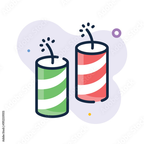A trendy outline icon of firecracker, prank explosion
