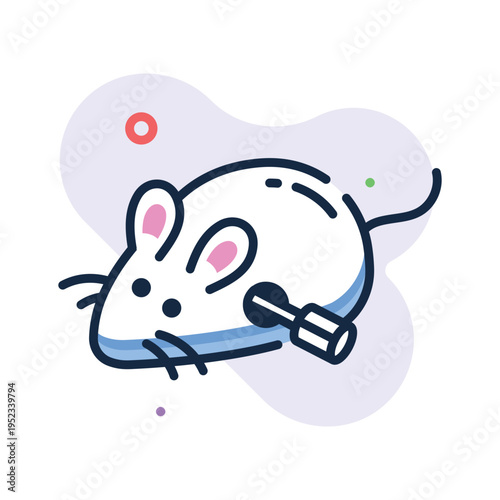 A customizable outline icon of toy mouse for prank joke