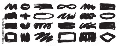 Gritty textured logos with sturdy accents, Heavy black brush elements for impactful branding designs, Robust black strokes creating distinctive marks for compelling logo and branding visuals