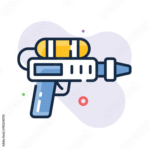Easy to edit outline icon of water gun splash toy