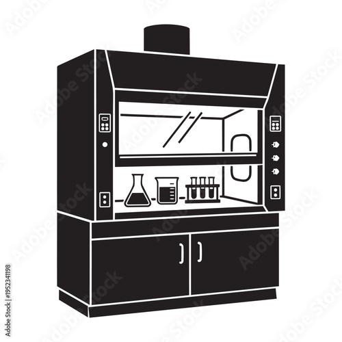 Science laboratory equipment vector illustration concept, research lab station with tools