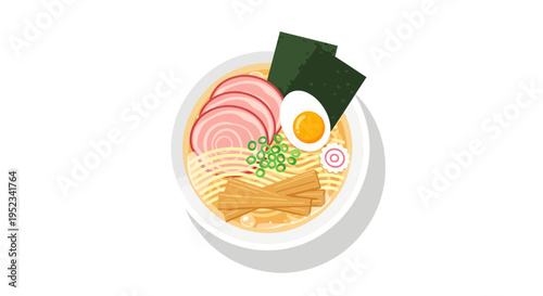Delicious Bowl of Ramen Noodles with Toppings 2.