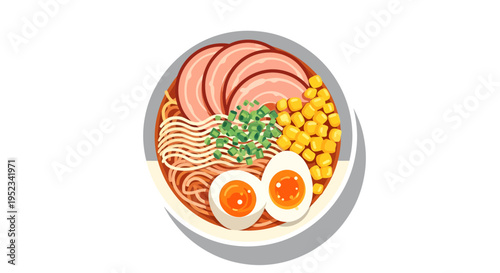 Delicious Bowl of Ramen Noodles with Toppings 25.