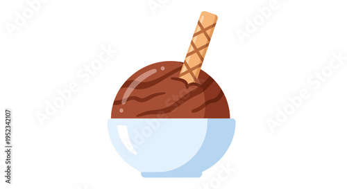 Delicious Chocolate Ice Cream Dessert with Wafer Stick 1.