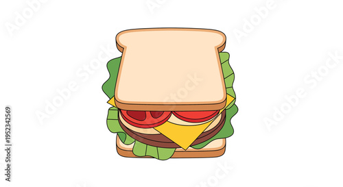 Deliciously Crafted Sandwich with Fresh Ingredients 1.