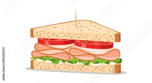 Delicious Turkey Club Sandwich with Fresh Ingredients.