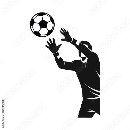 Football Goalkeeper Cartoon Vector – Dynamic Dive Save Pose Silhouette Art