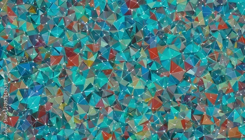 Abstract modern red background with geometric triangles, mosaic pattern, and vibrant panoramic design with dynamic shapes