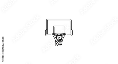 Basketball hoop with net and backboard.
