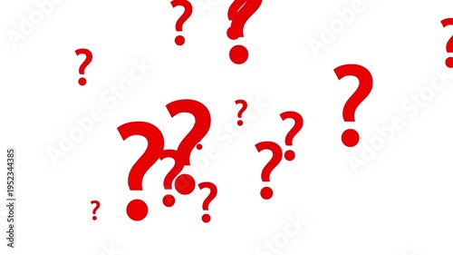 question mark flying animation motion graphics. question icon failling animation on transparent background. ask sign animation loopable. thinking, confused sign symbol chroma key animated background.