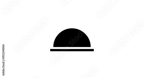 Black Cloche Food Dome Icon.