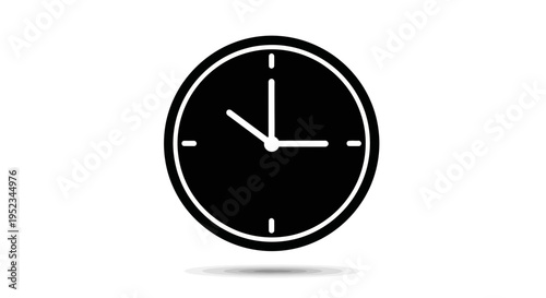 Black clock with white hands.