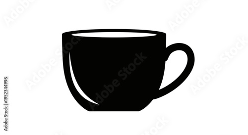 Black Coffee Cup With Handle.