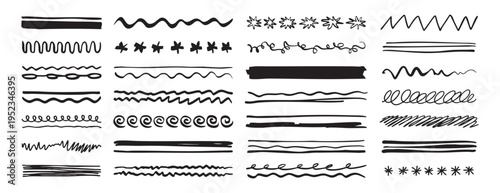 Thin divider collection for web and social media, dashed and dotted rules, clean separators for header and footer, crisp lines optimized for responsive layouts, pixelfriendly strokes for modern