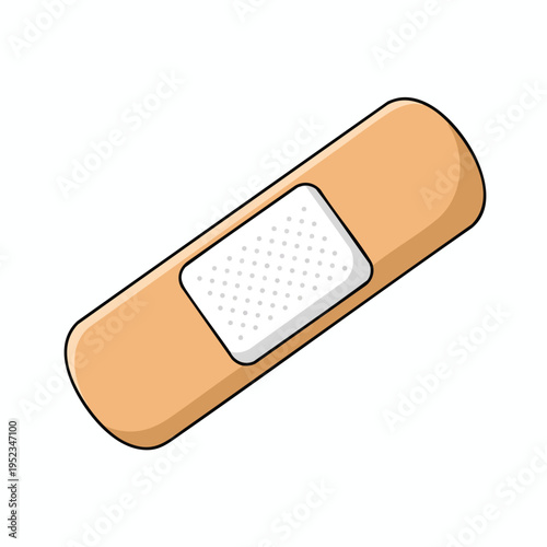 A single flesh-toned bandage with a white padded center, on a white background