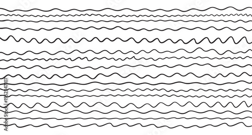 Wave line pattern set. Hand drawn wavy stripes. Abstract ocean texture background for textile design