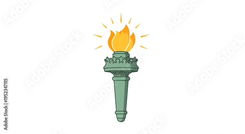 Vector illustration of Statue of Liberty torch icon