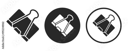 Minimal Binder clip icon isolated on white background vector stock illustration