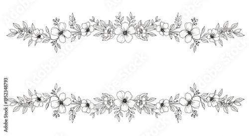 Black and white floral border design.