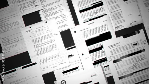 Wallpaper Mural Top secret classified files and documents on dark background with censorship black lines. Redacted government agency confidential information and surveillance intelligence. Spy and conspiracy exposed Torontodigital.ca