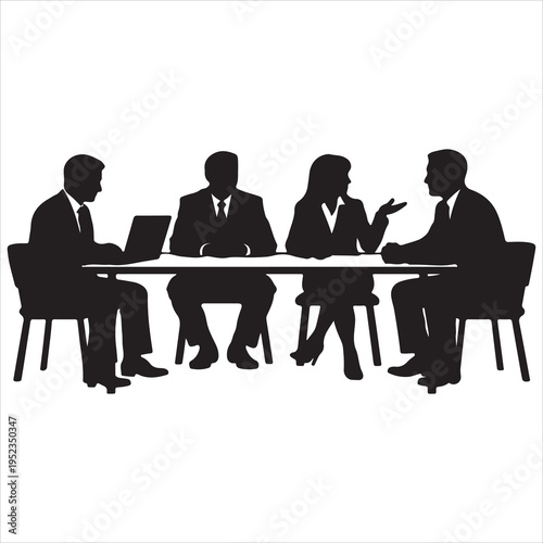 A group of business people sitting around a table