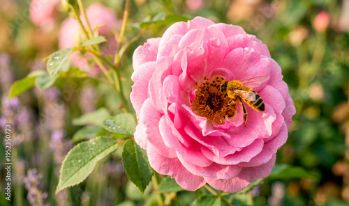 bee on pink flower