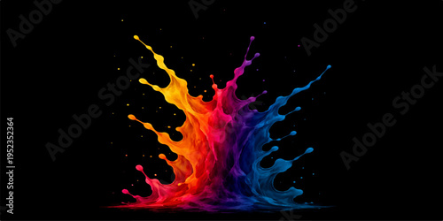 A fiery orange explosion of heat and burning flames collides with cool water splashes in a glowing motion design of red and yellow energy against a black night background