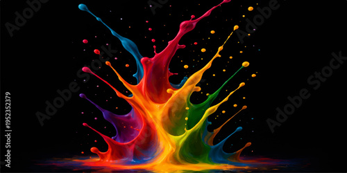 Bright abstract colorful background with glowing butterflies and stars featuring a magic fire flame design and orange energy explosion shapes on a black space art background in motion