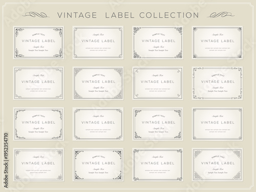 A collection of vintage labels on decorative frames. Vintage frames, borders, labels, and borders. Retro vector illustration. Design elements for package design and invitations.