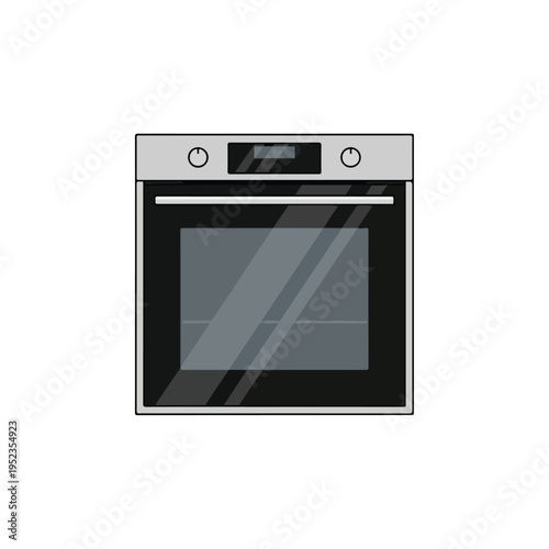 Modern Built-in Electric Oven Vector Illustration