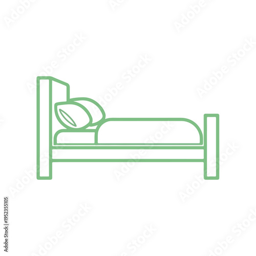 Minimalist Double Bed Line Icon